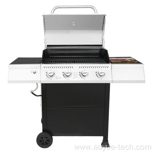 Outdoor Backyard BBQ Grill With Side Burner